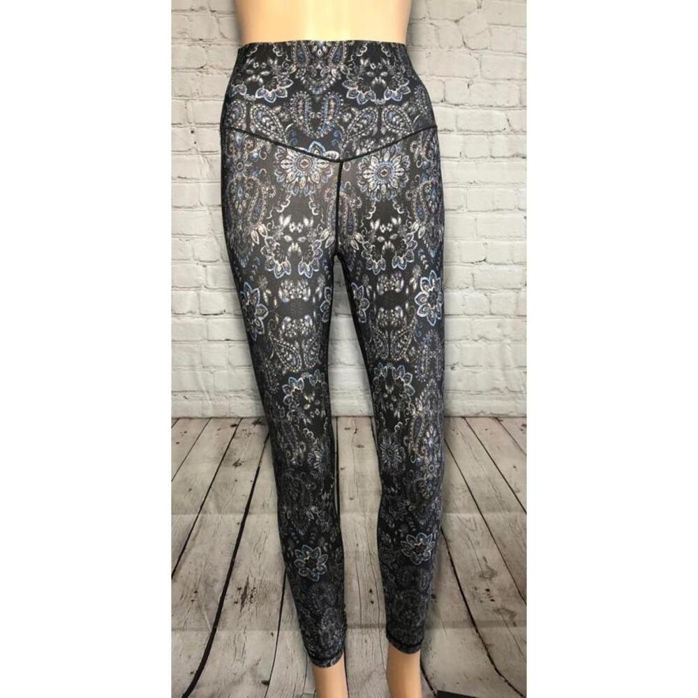 Aerie paisley leggings Dark greys blue NWOT Small‎
